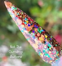 Load image into Gallery viewer, Not The Gumdrop Buttons-Brown, Multi Colored Chunky Glitter Nail Dip Powder
