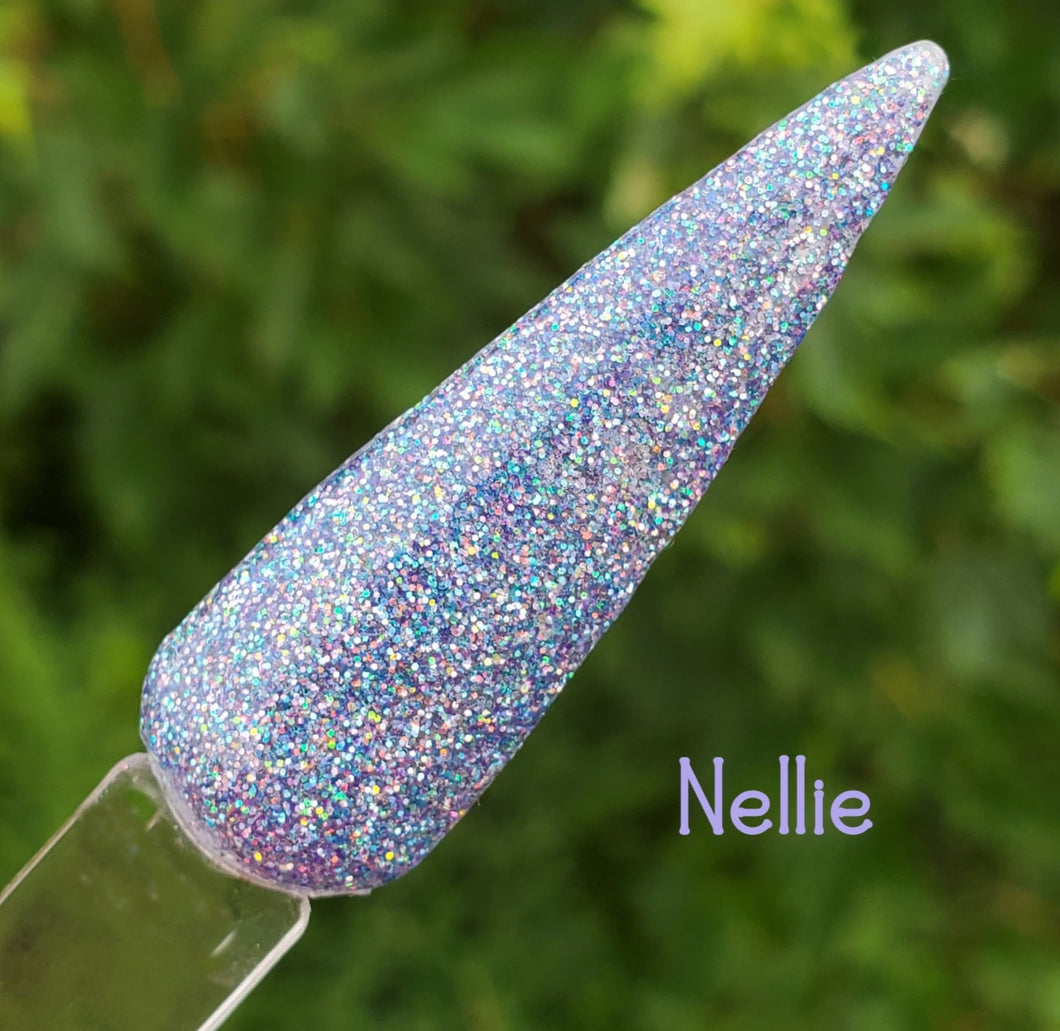 Nellie- Periwinkle and Purple Glitter Nail Dip Powder