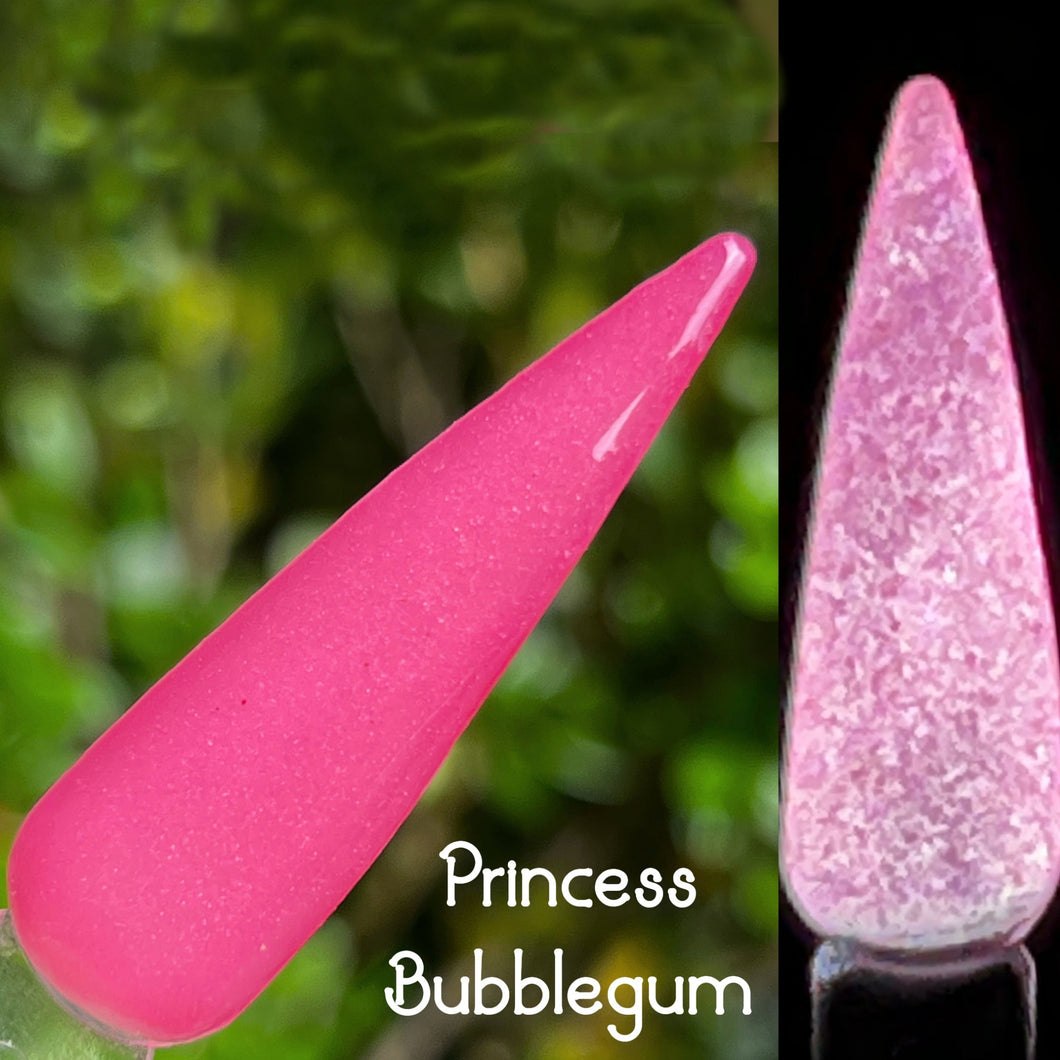 Princess Bubblegum -Neon Pink Glow Nail Dip Powder
