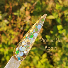 Load image into Gallery viewer, Pinned Ya Again- Gold and Green Chunky Color Shift Glitter Nail Dip Powder
