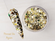 Load image into Gallery viewer, Pinned Ya Again- Gold and Green Chunky Color Shift Glitter Nail Dip Powder
