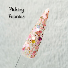 Load image into Gallery viewer, Picking Peonies -Pink and Gold Glitter Nail Dip Powder
