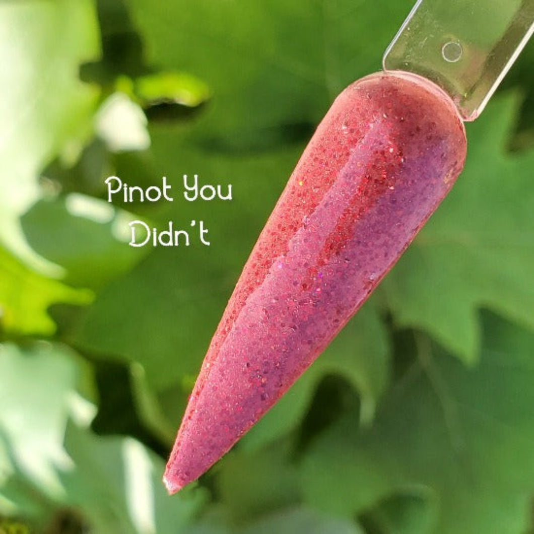 Pinot You Didn't- Deep Red Shimmer and Glitter Nail Dip Powder