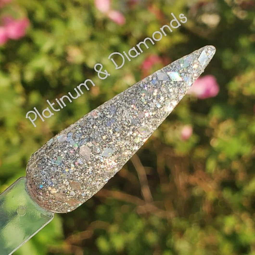 Platinum & Diamonds- Silver Nail Dip Powder