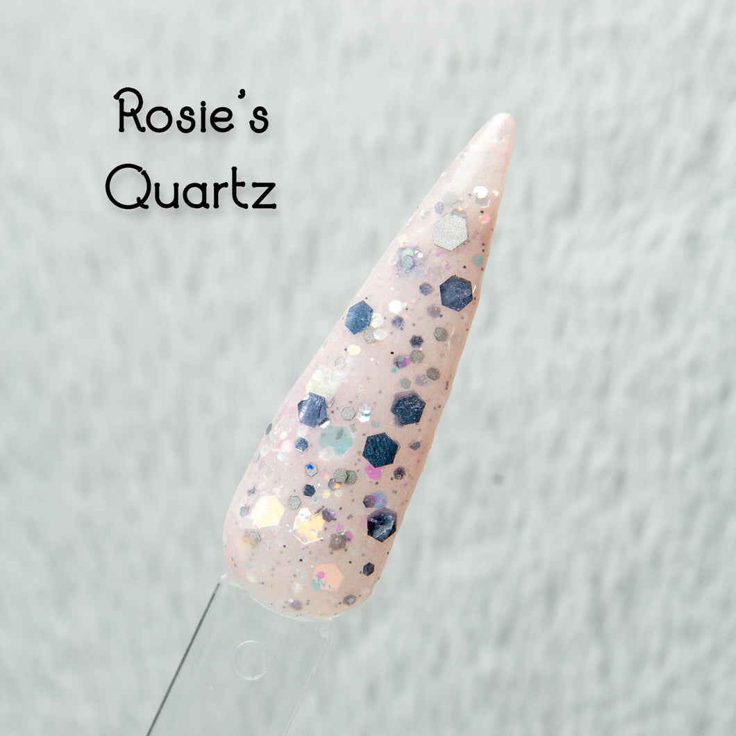 Rosie's Quartz- Pink and Gray Glitter Nail Dip Powder