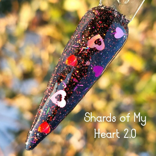 Shards of my Heart 2.0- Black, Red and Pink Nail Dip Powder