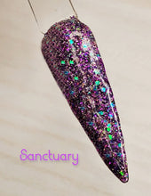 Load image into Gallery viewer, Sanctuary- Purple and Aqua Glitter Nail Dip Powder
