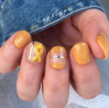 Load image into Gallery viewer, Cheers- Yellow/Gold Shimmer with Silver and Gold holographic Glitter Nail Dip Powder
