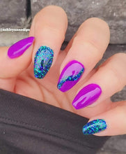 Load image into Gallery viewer, Strut-  Blue, Purple, Teal Peacock Nail Dip Powder
