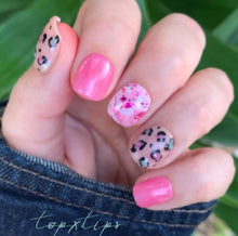 Load image into Gallery viewer, Dandy Candy- Pink Glow, Foil, Flakes, Tinsel Nail Dip Powder
