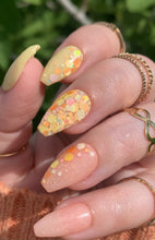 Load image into Gallery viewer, Release the Quackin- Yellow, Orange Chunky Glitter Nail Dip Powder
