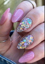 Load image into Gallery viewer, Jailyn- Gray, Pink, Lavender, Blue Glitter, Flakes, Tinsel Nail Dip Powder
