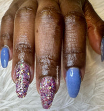 Load image into Gallery viewer, Calming Cornflower- Blue Shimmer Nail Dip Powder
