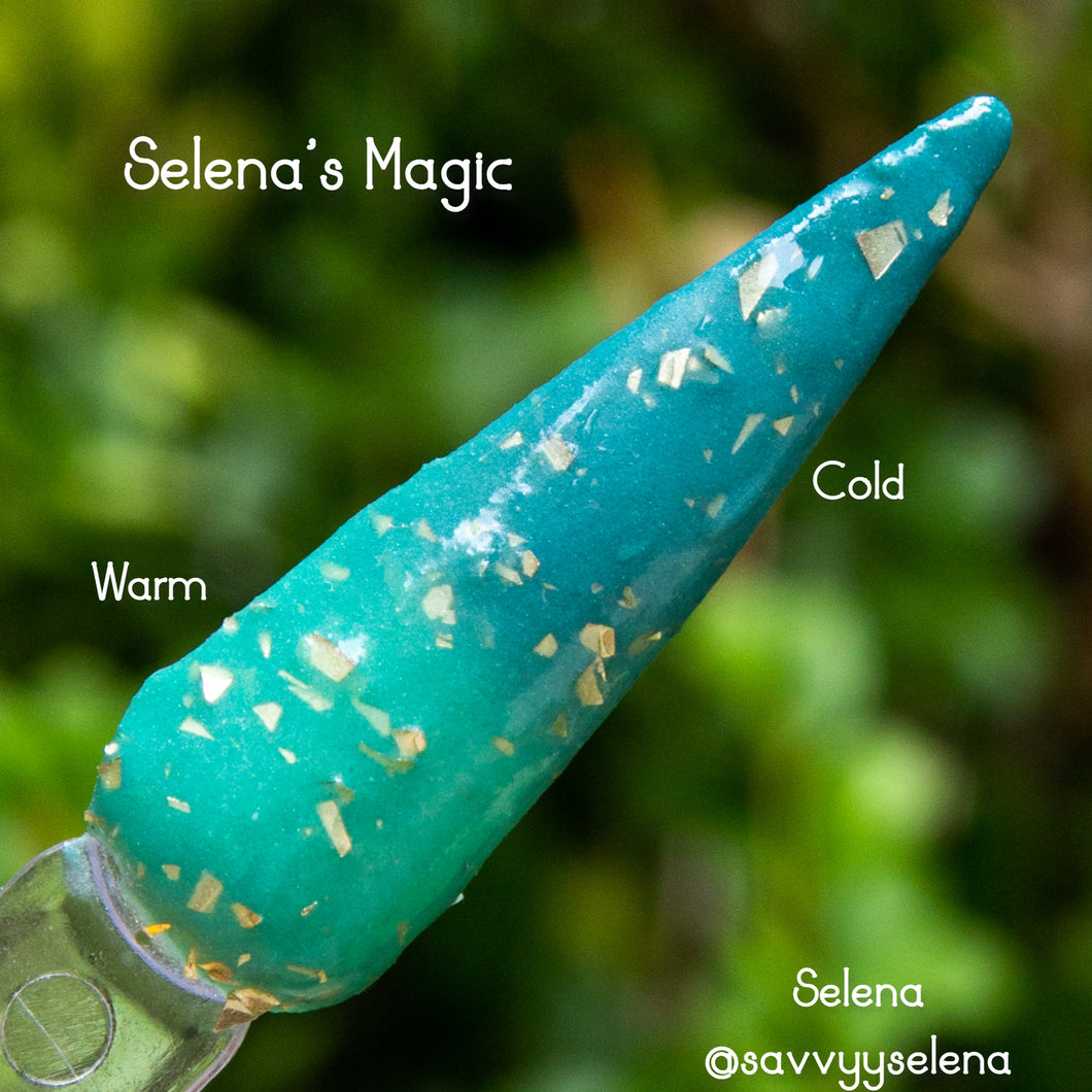 Selena's Magic-Teal-Turquoise Thermal, Flake Nail Dip Powder