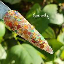 Load image into Gallery viewer, Serenity - Green, Brown, Orange, Yellow, Gold Chunky Glitter Nail Dip Powder
