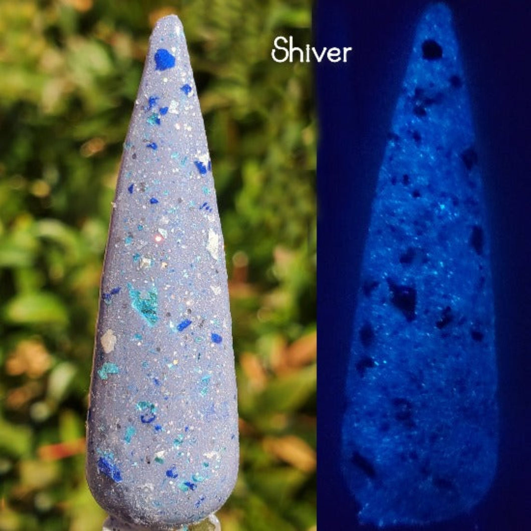 Shiver - Blue Glow, Foil Nail Dip Powder