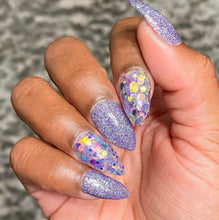 Load image into Gallery viewer, Nellie- Periwinkle and Purple Glitter Nail Dip Powder

