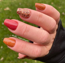 Load image into Gallery viewer, Maple Harvest - Champagne, Brown, Burgundy and Copper Glitter Nail Dip Powder
