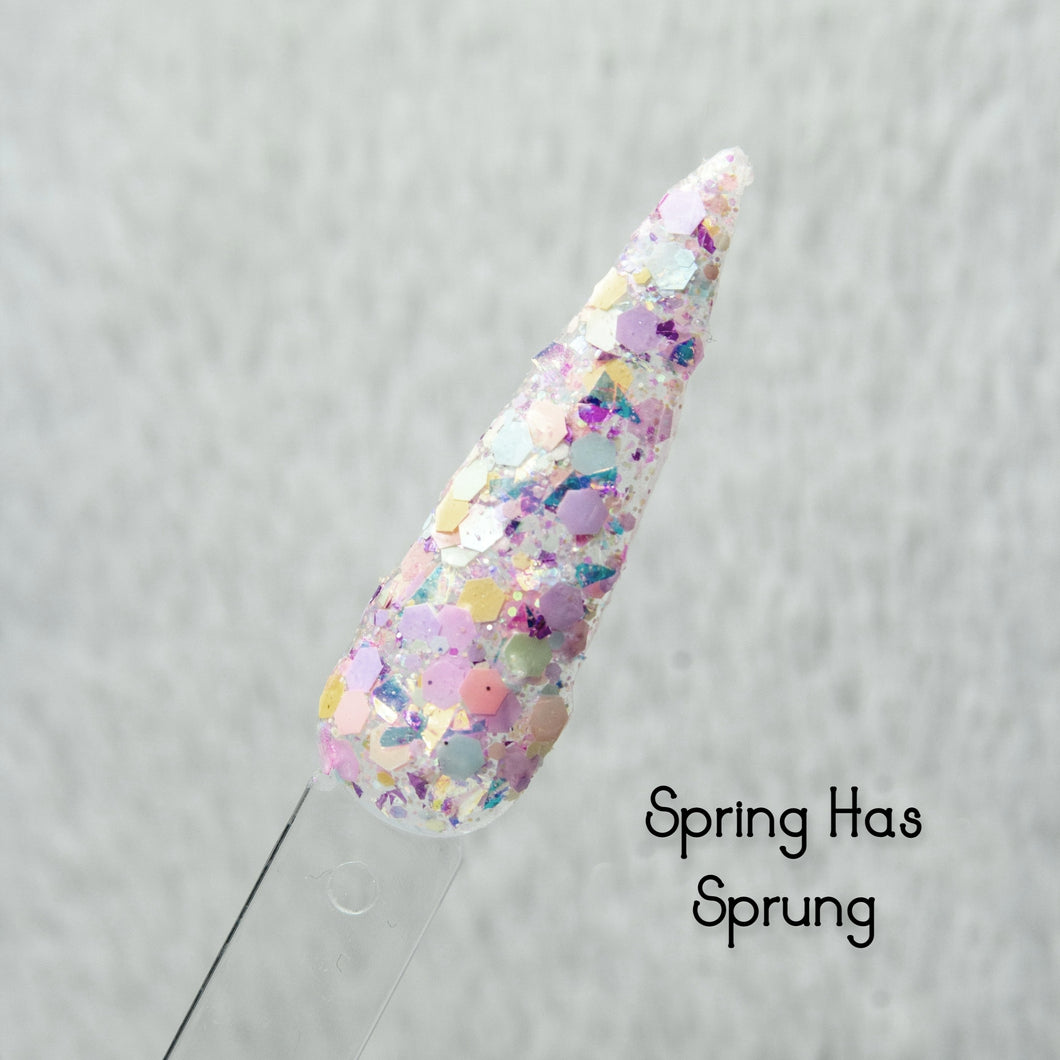 Spring Has Sprung-Pastel Glitter and Flakes Nail Dip Powder