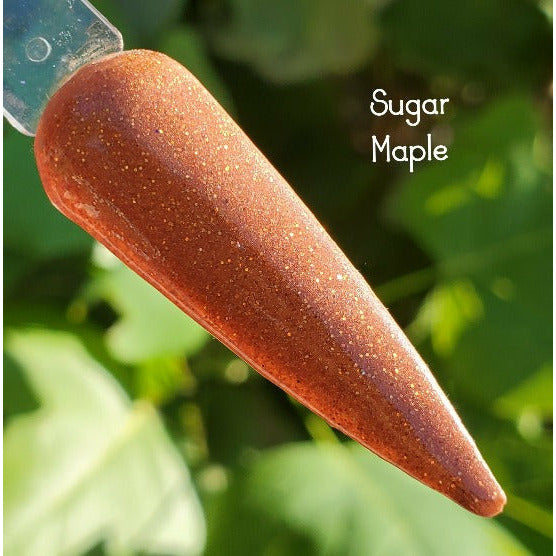 Sugar Maple-Brown Shimmer with Copper Glitter Nail Dip Powder