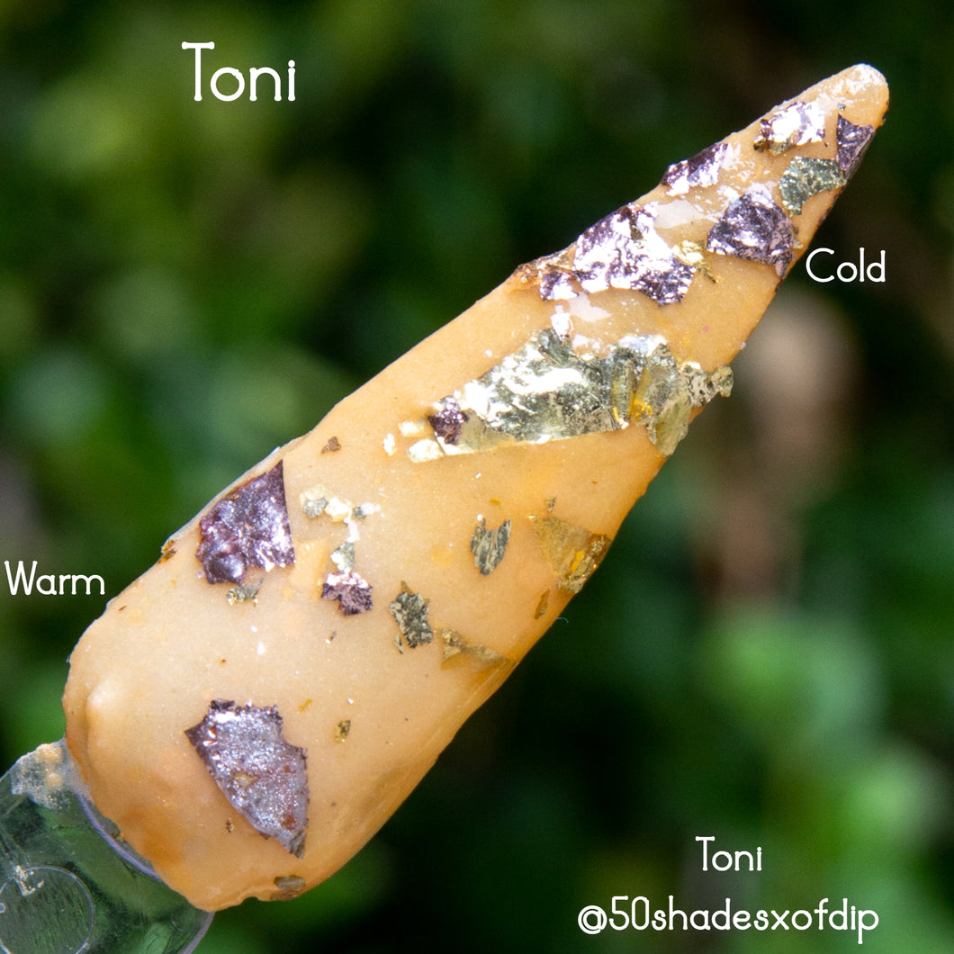 Toni-Yellow Thermal, Foil Nail Dip Powder