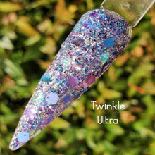 Load image into Gallery viewer, Twinkle Ultra - Lavender, Blue, Periwinkle and Silver Glitter Nail Dip Powder
