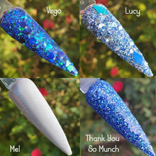Load image into Gallery viewer, Virgo- Blue, Green Colorshift Chunky Glitter, Flakes Nail Dip Powder
