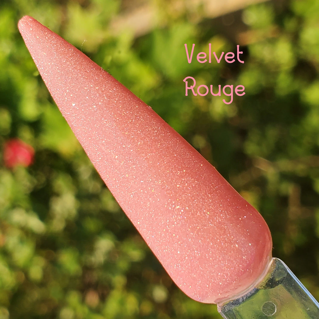 Velvet Rouge- Pink Shimmer Nail Dip Powder-Pink, Coral, Peach