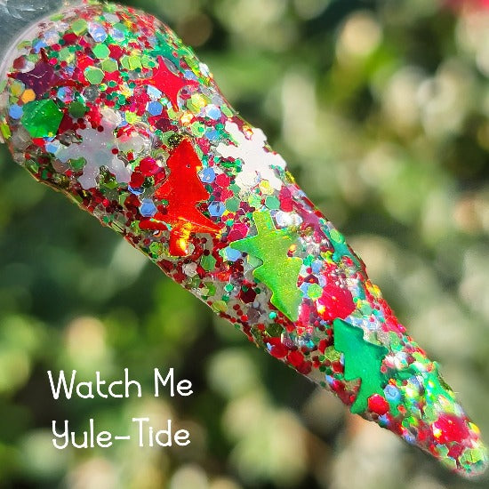 Watch Me Yule-Tide - Green, Red , White, and Silver Glitter Nail Dip Powder