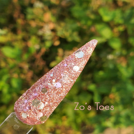 Zo's Toes- Rose Gold and Pink Glitter Nail Dip Powder