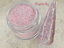 Load image into Gallery viewer, Smyrna Sky- Pink Glitter Nail Dip Powder
