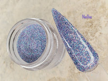 Load image into Gallery viewer, Nellie- Periwinkle and Purple Glitter Nail Dip Powder
