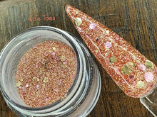 Load image into Gallery viewer, Zo&#39;s Toes- Rose Gold and Pink Glitter Nail Dip Powder
