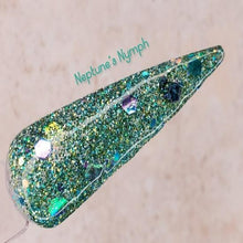 Load image into Gallery viewer, Neptune&#39;s Nymph- Aqua, Teal, Green, Purple Glitter Nail Dip Powder
