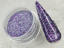 Load image into Gallery viewer, Ellington- Purple, Navy and Silver Nail Dip Powder
