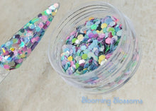 Load image into Gallery viewer, Blooming Blossoms- Pastel Chunky Glitter Nail Dip Powder
