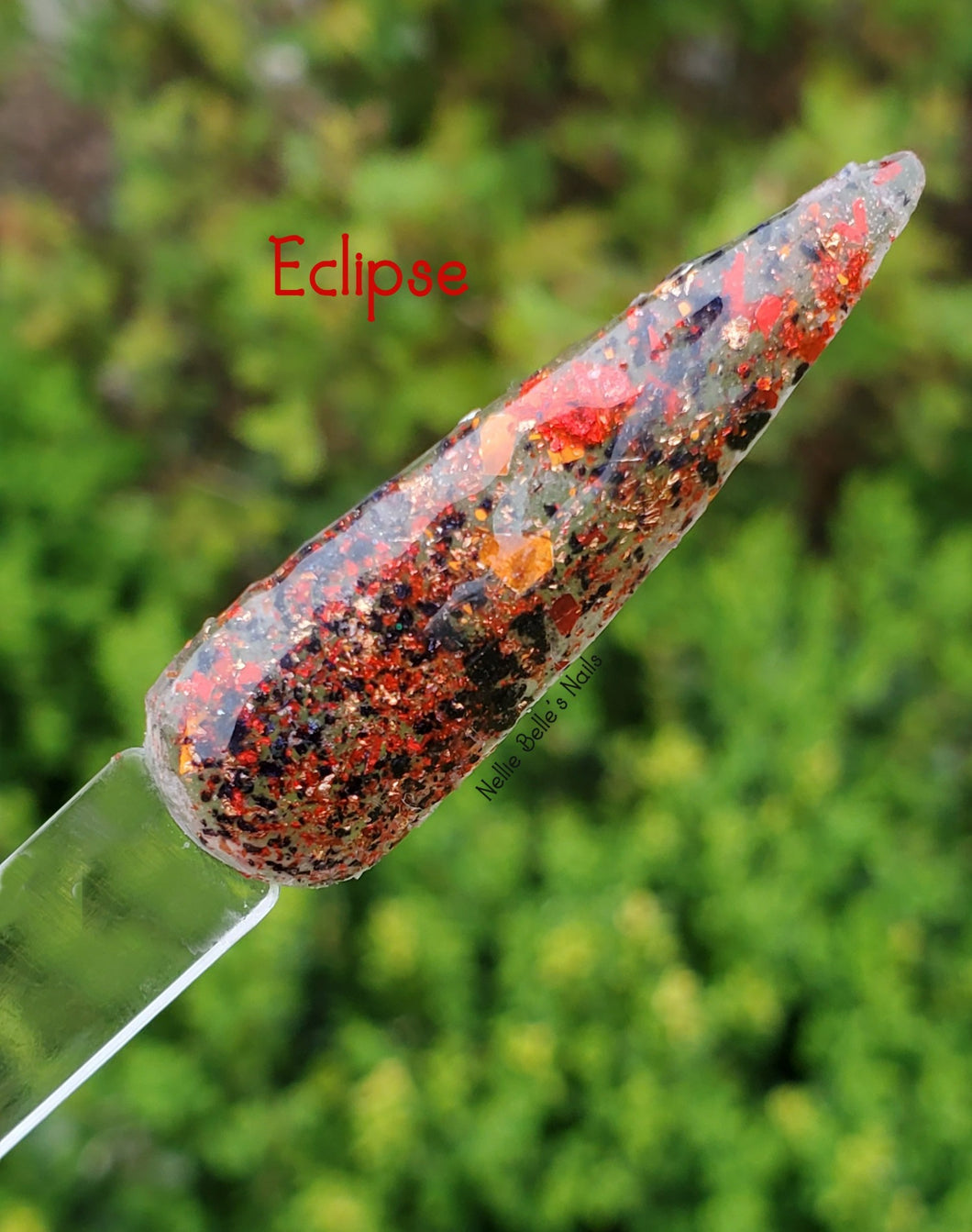 Eclipse - Red, Black and Copper Foil Flake Dip Powder