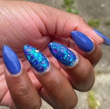Load image into Gallery viewer, Orion -Blue, Purple and Aqua Mylar Nail Dip Powder
