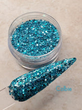 Load image into Gallery viewer, Colbie -Blue and Aqua Nail Dip Powder
