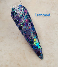 Load image into Gallery viewer, Tempest- Aqua, Blue and Purple Color Shift Glitter Nail Dip Powder
