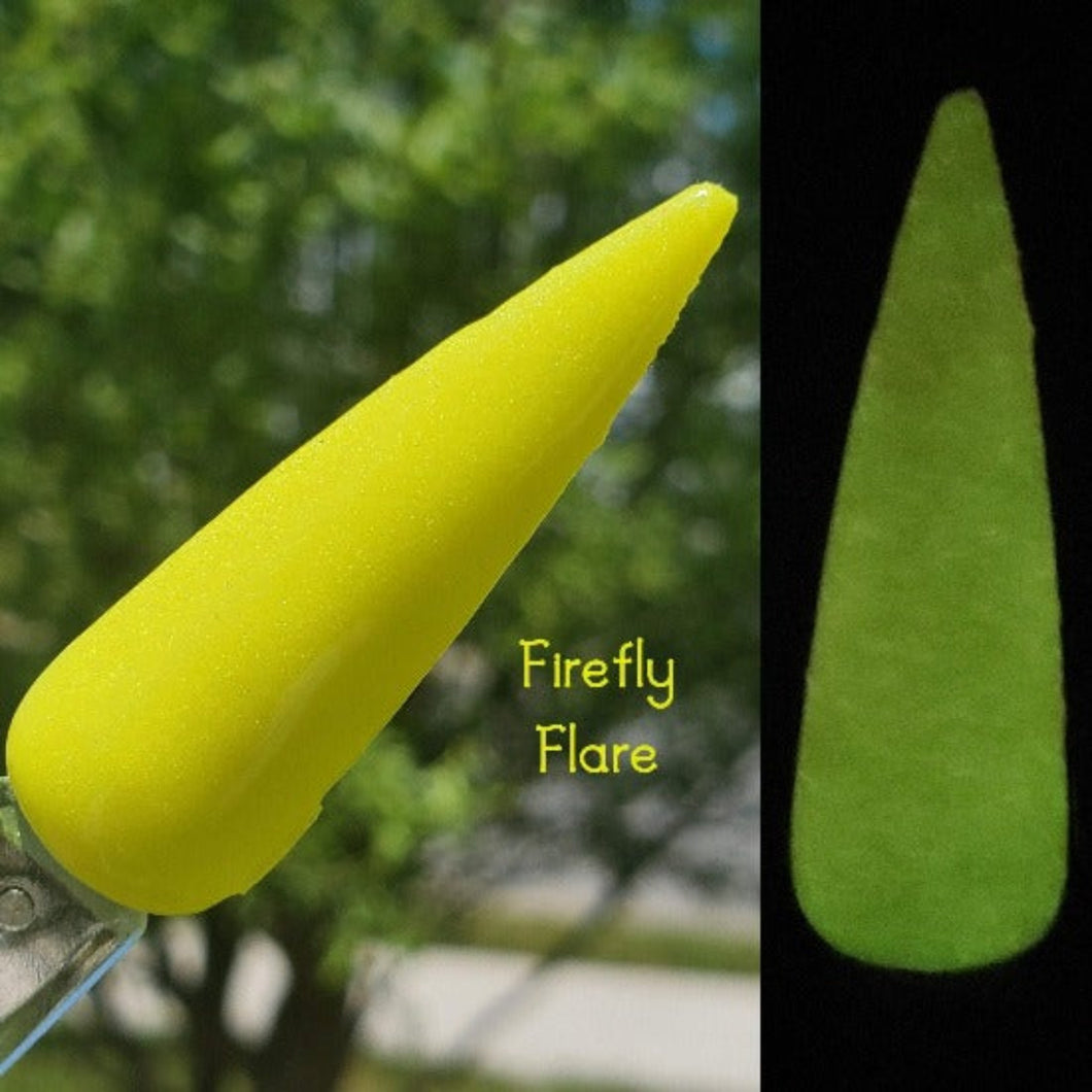 Firefly Flare - Neon Yellow Glow Nail Dip Powder
