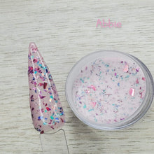 Load image into Gallery viewer, Abbie- Pink, Blue, Aqua, and Purple Flake Dip Powder
