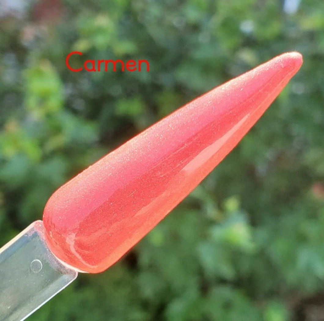 Carmen- Red Shimmer Nail Dip Powder