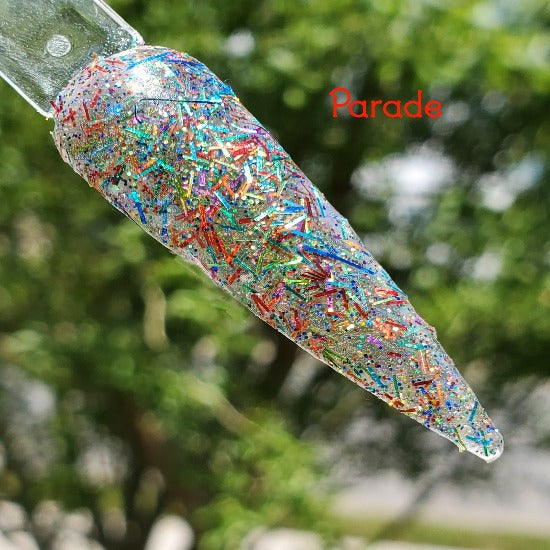 Parade- Rainbow Tinsel Nail Dip Powder