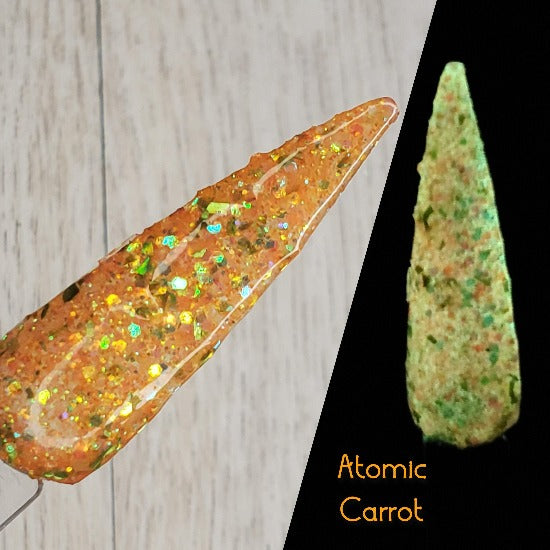 Atomic Carrot - Orange and Green Glow Nail Dip Powder