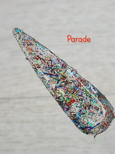 Load image into Gallery viewer, Parade- Rainbow Tinsel Nail Dip Powder
