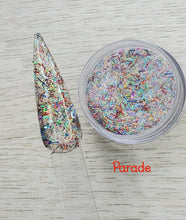 Load image into Gallery viewer, Parade- Rainbow Tinsel Nail Dip Powder
