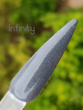 Load image into Gallery viewer, Infinity - Dark Gray Shimmer Nail Dip Powder
