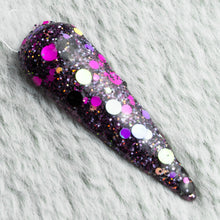 Load image into Gallery viewer, Polka-Dot Bikini- Black, Pink, Yellow, and Purple Chunky Glitter Nail Dip Powder
